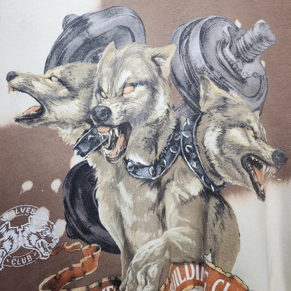 Darc Sport Wolves Cropped Tee Brown / Cream Size M - Picture 4 of 5